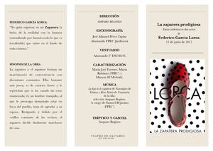 Tríptico La zapatera prodigiosa de Federico García Lorca, 2017