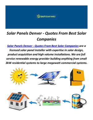 Solar Panels in Denver - Quotes From Best Solar Companies