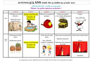 Planning Animation 4 èMe Semaine