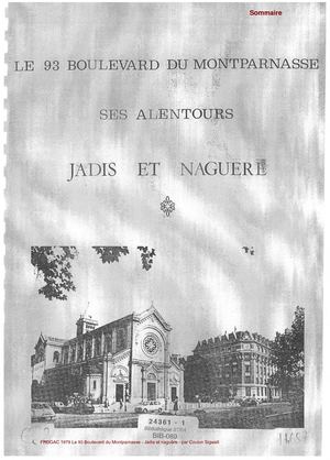 1979 Le 93 Boulevard du Montparnasse Jadis et naguère, siège du DGACC ...