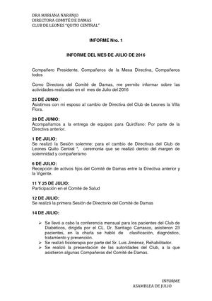 Informe 1 Julio 2016