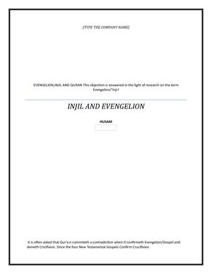 Evangelion before New Testamental Gospels