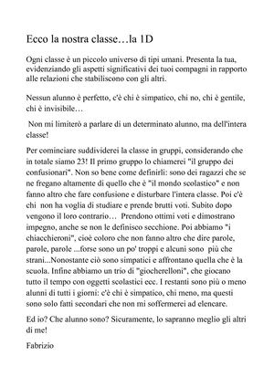 Ecco La Nostra Classe La 1d
