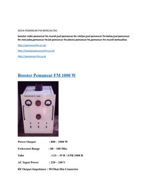 Sedia Pemancar Fm Berkualitas