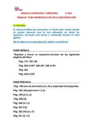 Lengua Castellana Y Literatura3º Eso Rec 3r Trim