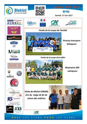 Bulletin d'information N°43 du Samedi 17 Juin 2017