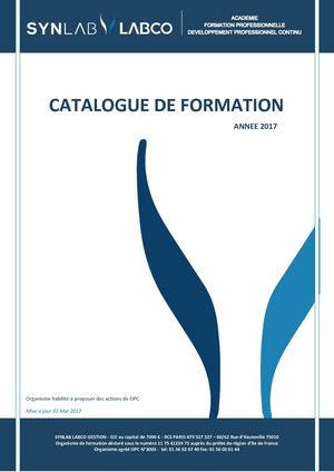 ACADEMIE SYNLAB Catalogue de formation 2017