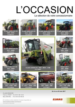 L'occasion Claas Macon Juin 2017