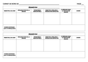 Exemple Carnet De Bord