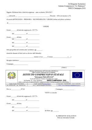 Richiesta Ferie E Festività Soppresse