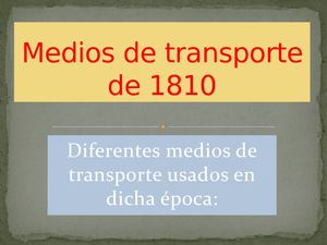 Medios De Transporte De 1810