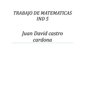 Trabajo De Matematicas Ind 5