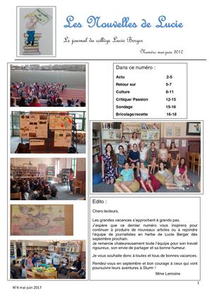 Les Nouvelles De Lucie4 2016 2017