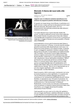 Biennale_ Il Ritorno Dei Russi Nella Città Lagunare - Biennale Di Venezia - Der Standard