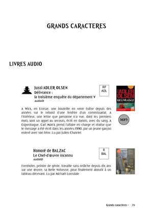 Grands caractères & Livres lus Alinéa 44