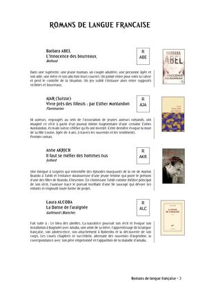 Romans francophones Alinéa 44