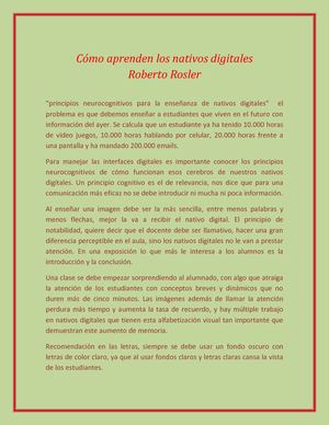 Cómo Aprenden Los Nativos Digitales