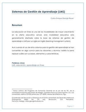 Sistemas De Gestion De Aprendizaje LMS