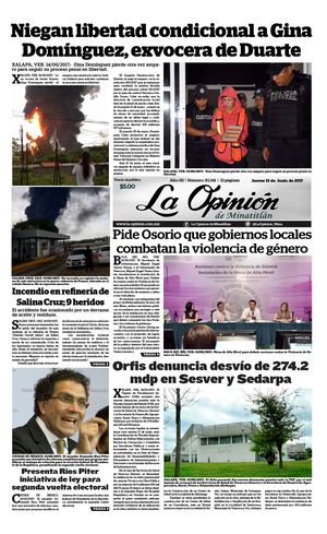 15 De Junio De 2017| La Opinión de Minatitlán