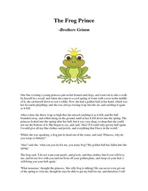 One Fine Evening A Young Princess Put On Her Bonnet And Clogs