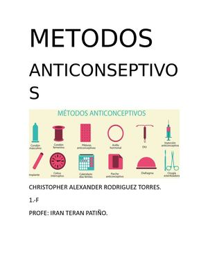 revista de los métodos anticonseptivos