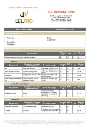 Modèle-type : devis travaux