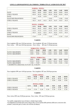 Laziomar Linea Ponza 2017