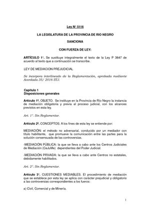 Ley Mediacion 5116
