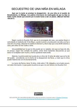 Secuestro De Una Niña En Málaga