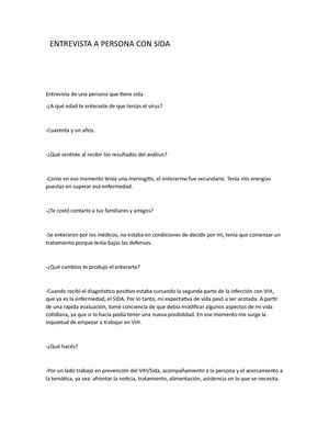 Entrevista A Persona Con Sida