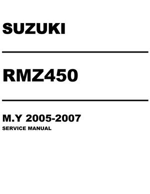 2007 SUZUKI RMZ450 RMZ 450 Service Repair Manual