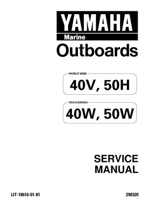 Yamaha Outboard 40vmo Service Repair Manual S 290284