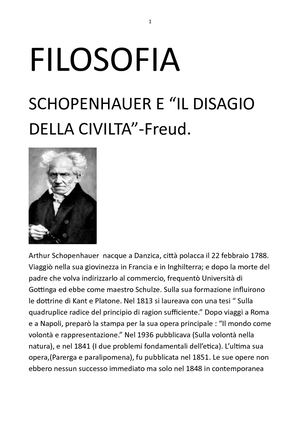 Filosofia Schopenhauer Il Disaggio Della Civiltà 2017