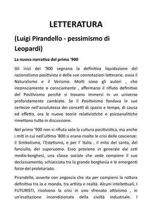 Italiano Pirandello Leopardi 2017