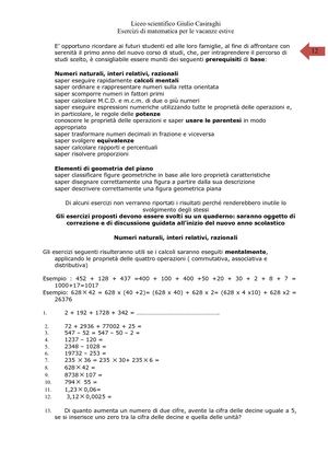 Esercizi Vacanze Ingresso