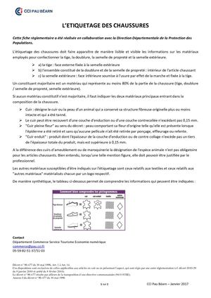 Réglementation commerciale : Etiquetage des chaussures