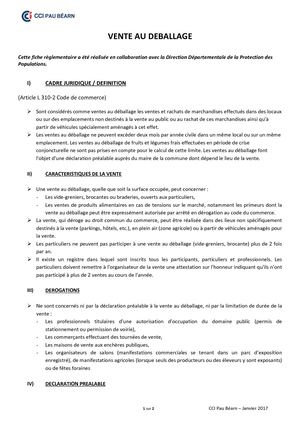 Réglementation commerciale : Ventes au déballage