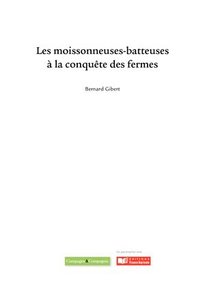 Extrait Les Moissonneuses Batteuses à La Conquête Des Fermes