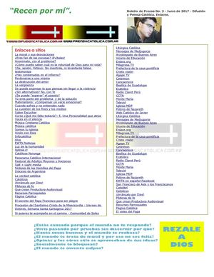Boletín de Prensa No. 3 - Junio de 2017 - Difusión y Prensa Católica. Enlacen.
