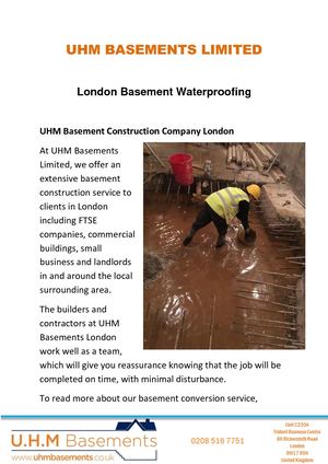 London Basement Waterproofing Service