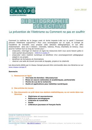 Bibliographie Illettrisme (2016)