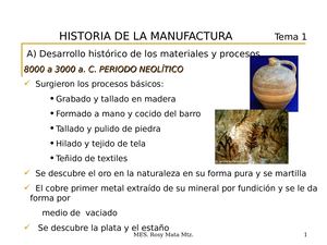 Tema 1 Historia De La Manufactura