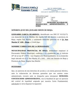 Demandanulidaddeactoadministrativo Huaripatadestitucion 160211070900(1)