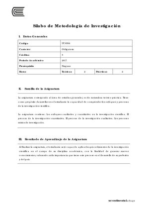 Metodología De La Investigación 2017