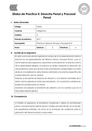 A0355 Silabo Practica II Derecho Penal Y Procesal