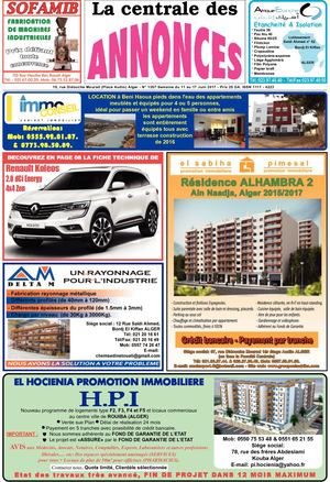 La Centrale des Annonces N° 1357 Semaine du 11 au 17 Juin 2017