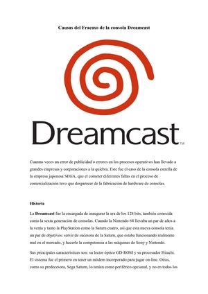 Causas Del Fracaso De La Consola Dreamcast