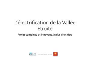 3. Electrification De La Vallée Etroite Marion DOUARCHE