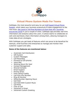 Call Hippo Virtual Phone System Made For Teams