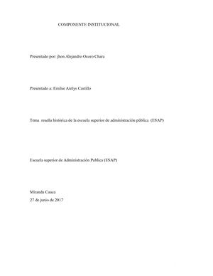 Componente Institucional de la ESAP